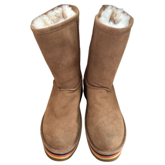 Bearpaw Retro Elle Suede Sheepskin platform boots size 11 - Picture 4 of 9